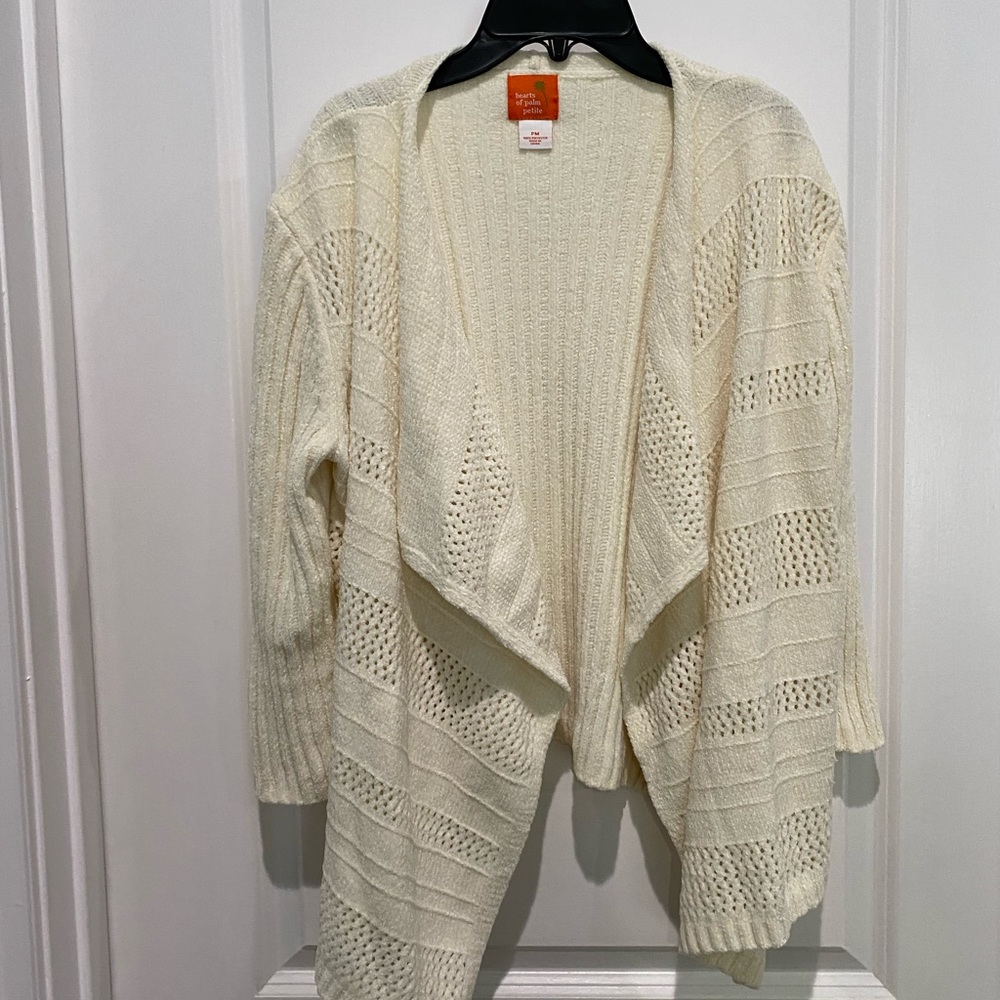 Hearts of Palm Cream Cardigan, Sz Pm